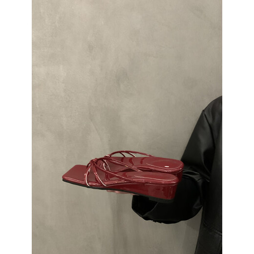 Pushui Method Taclips Slippers para mujeres que usan leopardo de verano estampado Cool Red 2025 5155-2 Negro 38