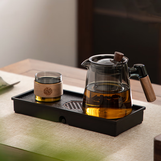 Yipot Tea Glass Teapot Household Tea Water Separation Teapot Set Office One-person Drinking Tea Set Tea Maker Tea Set One-person Drinking 600ml Teapot + Tasting Cup + Tea Tray