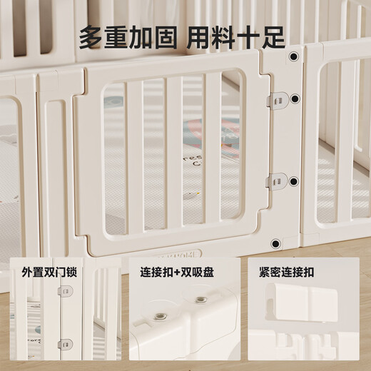Beityos爬爬垫婴儿游戏围栏地上0-6个月-1岁宝宝室内安全护栏可变衣柜 150*180cm无地垫【可变衣柜】赠100球