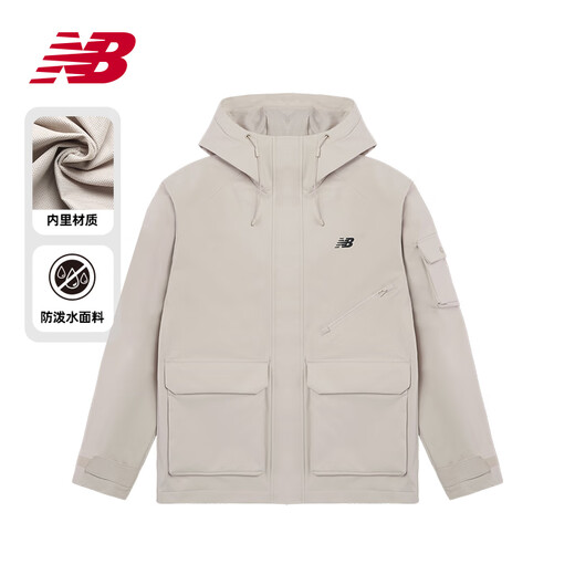 NEW BALANCE NB外套男春秋款女运动休闲连帽梭织防风夹克 AMJ51322-BK_+防泼水面料 加绒 S _建议160-165cm_100-115斤