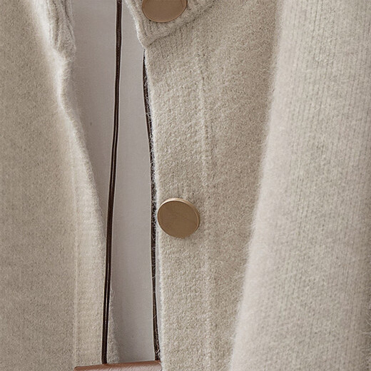 Sibaishe Single-breasted Knitted Cardigan Women's 2026 Spring New Round Neck Loose Warm Sweater Jacket