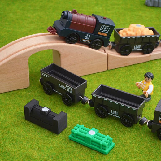Leku Electric Lokomotive kann auf Menschen sitzen magnetisch kompatible hape Kinder Holzstrecken Bausteine ​​Spielzeug Jungen Geschenk Elektrischer Weihnachtszug