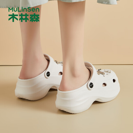 Chaussures de trou de Mulinsen pour femmes portant des sandales de plage sportives de merde de merde pour les sandales à semelles épaisses pour les femmes