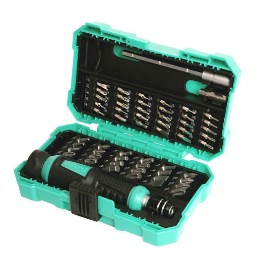 Baogong SD-9857M Destornillador Conjunto 57 en 1 Conjunto de controlador de electricista multifuncional de precisión Conjunto de mantenimiento de teléfonos móviles SD-9857M Configuración estándar