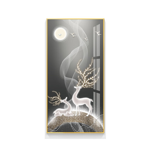 Light luxury LED lights entrance door decoration paintings simple modern hanging paintings mural corridor corridor feel atmospheric KX-3271 60*120 Light luxury gold border ordinary style 35mm
