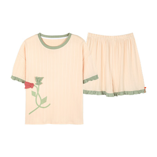 Jingga-Pyjamas für Frauen im Sommer Dünne koreanischer Stil niedliche, großartigen Kurzärmel-Anzug für Sommerfrüchte- und Herbst-Heimkleidung GXT6630 M (Empfohlen 75-95 Jin [Jin gleich 0,5 kg]))