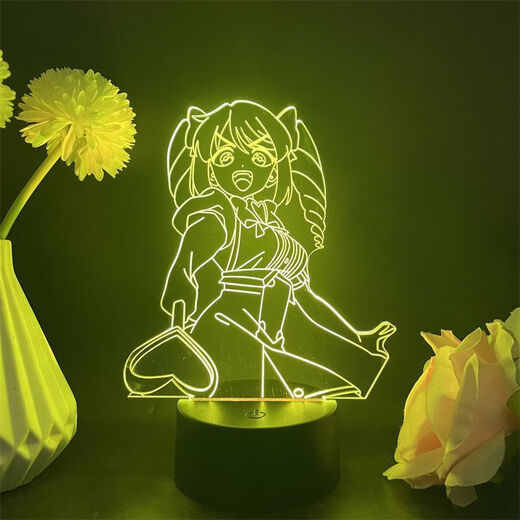 Bonitas sesiones de fotos y sueños de convertirse en una niña mágica figura USB Night Light Dance Shina du Nako Lis Tenkawa Kaorko Anime 4877 Tenkawa Kaorko Monocromio cálido Luz USB Lámpara de lámpara