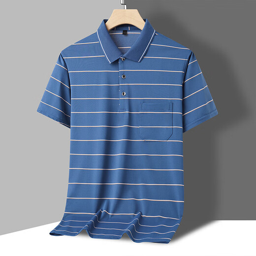 ZGA HaiLan Home (HLA) same dad short-sleeved T-shirt among men's summer clothes 2024 new 9903 white strips M 165_[115Jin[Jin equals 0.5 kg]]