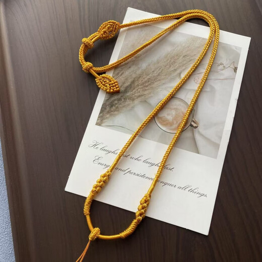 DR-FLVVS Fat Donglai's same eight-treasure compass lanyard purely hand-woven gold pendant rope necklace rope gold Buddha head with rope gold rope (rope thickness 2.5mm)