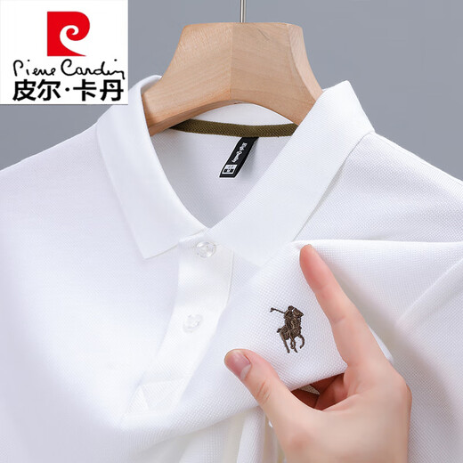 
Pierre cardin pure cotton POLO shirt pony logo summer short-sleeved T-shirt men's lapel t-shirt top knitted 6626 green long sleeve M 48/