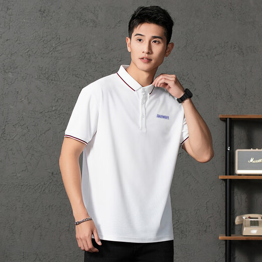 JeanSwest E8 Jeanswest pour hommes à revers en ajustement manches courtes 2025 Été Nouveau t-shirt à manches courtes quotidiennes imprimées simples Blue 2691 L 170_88A_