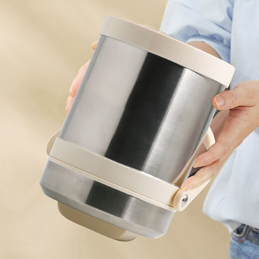 Ye Yu Insulated Pot Large Capacity Portable Insulated Rice Bucket Vacuum Insulated Lunch Box Lunch Box with Lid for Office Workers and Students Multi-purpose 2200ML Three-Layer Pot