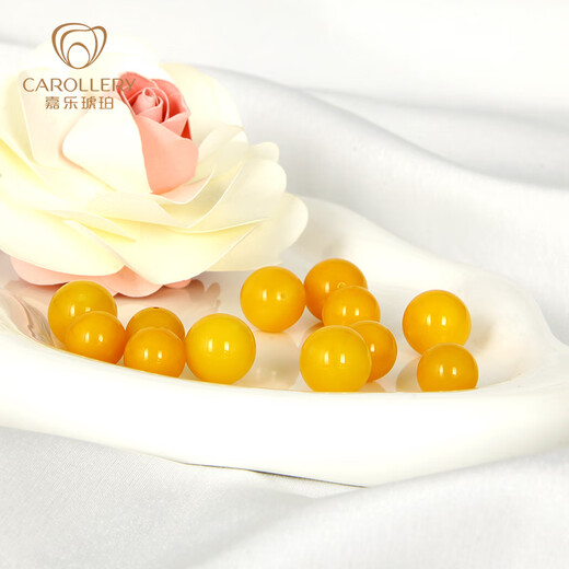 Jiale beeswax single bead amber loose beads chicken oil yellow bracelet with round beads natural old beeswax DIY bracelet one item one certificate about 11.5mm0.88-0.92g/A0395