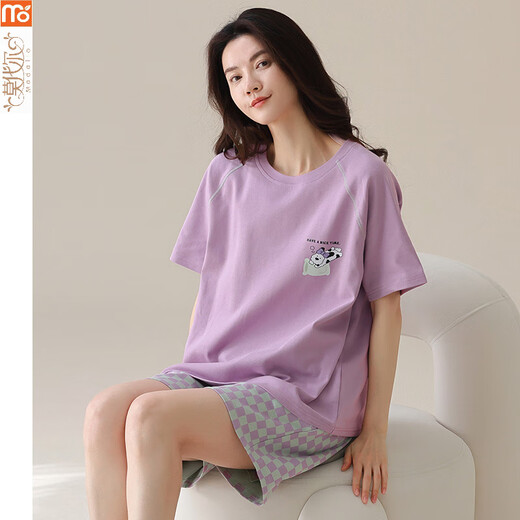 Modal Pyjamas für Frauen im Sommer 2025 neuer kurzärmeliger Anzug, Baumwolle, einfache, koreanische dünne Heimkleidung, Y9853 m (Empfohlen 75-95jin [Jin ist 0,5 kg])
