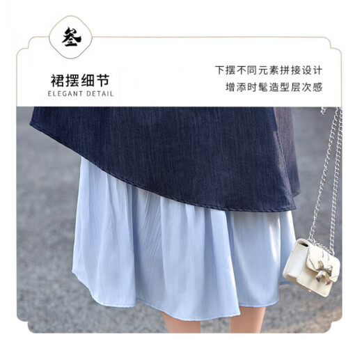 XAE奢侈高档品牌无袖连衣裙女2025夏季新款圆领撞色拼接假两件背心裙 图片色 L  【建议115-125斤】