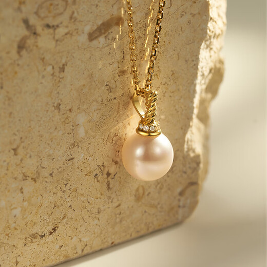 LYNNHAVEN EARTH twist Akoya pearl universal buckle 18K gold wheat ear single pendant buckle mother 8-8.5mm