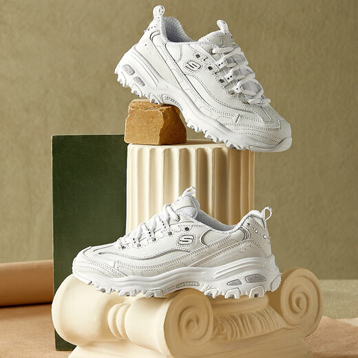 Skechers Women's Shoes 25 Panda Zapatos gruesos Sombros de papá de moda en moda zapatos para mujeres zapatos blancos 11979 11979-WSL White 35.5