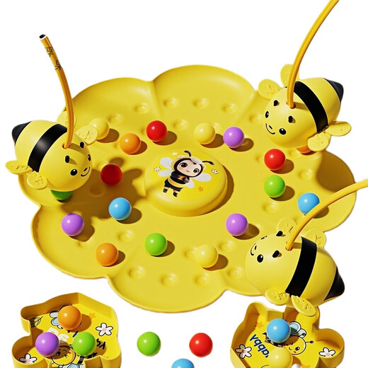 Yuan ethnic group's little bee collecting nectar magnetic beads children's fishing toy concentration training parent-child interactive multiplayer battle board game little bee collecting nectar four-person set