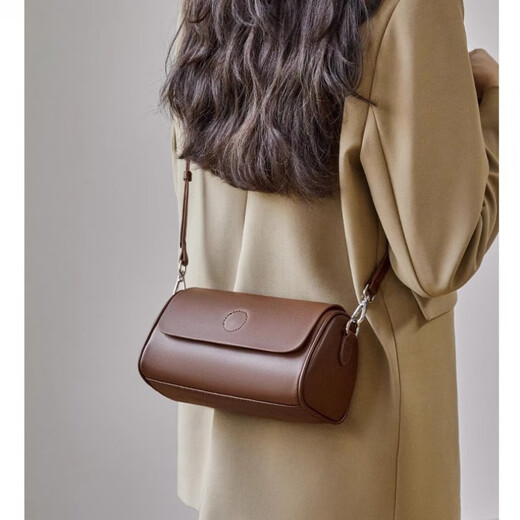 Sac à bandoulière Sac à bandoulière Pékin Zanbao Sac à corps crossbody Sac Small Bag Sac Cylindre Sac décontracté haut de gamme Gift Gift Femme Sac polyvalent Couleur de café