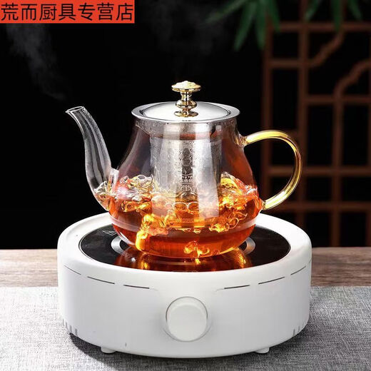 
Sanqihu heat-resistant glass teapot single pot stainless steel filter inner liner Kung Fu tea set household tea water separation tea brewer - white handle pot 693ml 416ml (inclusive) -934ml (inclusive)