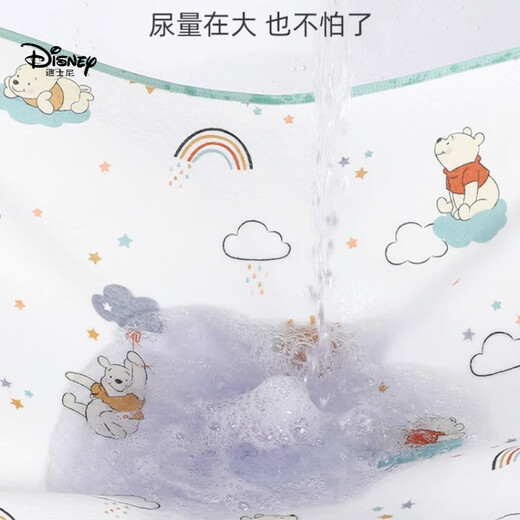 迪士尼（Disney）新生儿透气隔尿垫防水宝宝床垫例假月经垫可机洗防漏尿隔夜大尺寸 7A【蓝色小熊】A类纯棉 50x70cm