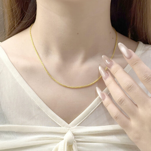 Fang Jinxiang Lao Phoenix 999 gold-plated wearable pendant chain plain chain Chopard chain 18k gold minimalist style versatile clavicle chain Lao Feng chain one