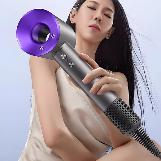 Forest series Huaqiangbei top equipment丨National 3C certification 1 1 high-speed bladeless hair dryer for home hair salon and hotel negative ion hair care high power and wind speed quick drying official top equipment - single air nozzle classic purple 4.5 billion moisturizing negative ion hair care 2025 new style丨top equipment 1 1 version 1.8 meters long cable gift box
