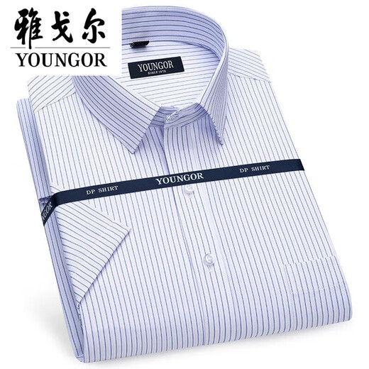 CEO YAGEOR SECUNTIZA DE LA TIENDA OFICIAL DE LA CAMISA CORTA DE MAR HOMBRE Men's Business Casual Formal Work White 6629 43 (sugerido 181-190Jin [Jin equivale a 0.5 kg])