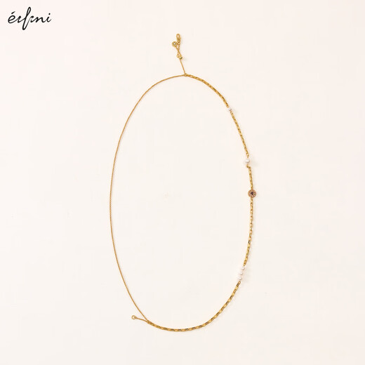 Evely Evely Evely Double Pearle Metal Metal Checklace Light Gold 43cm