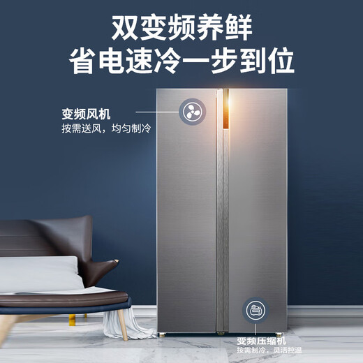伊莱克斯（Electrolux）电冰箱智能多功能风冷无霜变频家用650升对开门冰箱ESE6629GD 质感银 650L