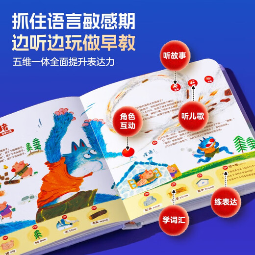 学而思 红鼻子点点睡前故事发声书 2-4岁早教 世界必读经典故事 2000+故事儿歌 儿童绘本故事书 睡前早教启蒙宝宝大班中班小班益智阅读图书 无需联网