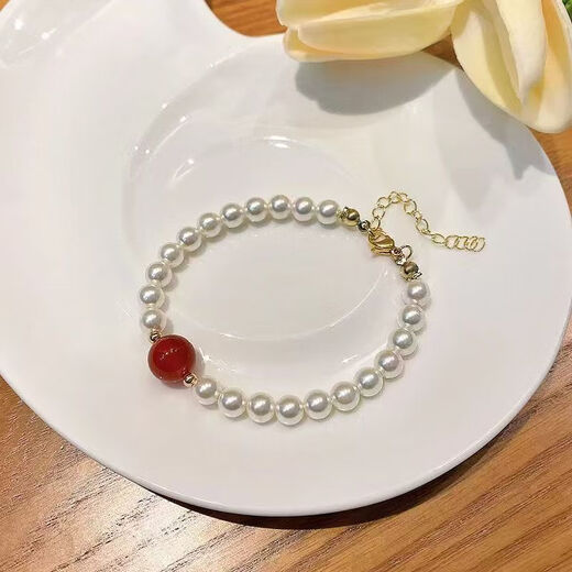 Internet hot style indigo transfer bead bracelet imitation pearl female high-end versatile best friend gift bracelet bracelet 6mm indigo bracelet