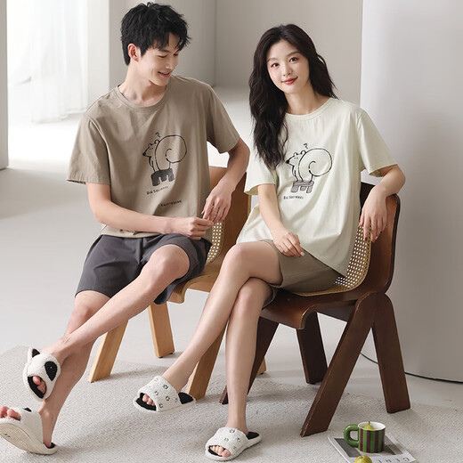 HUALIN FASHION夏季睡衣莫代尔棉家居服宽松短袖可外穿 6636 175 女L