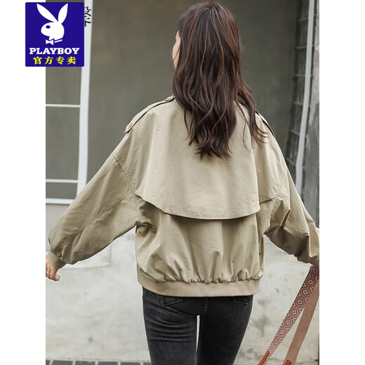 Playboy 2025 printemps et automne Nouveaux vêtements pour femmes coréens style décontracté étudiant femme mince veste courte veste tamisée féminine orange m
