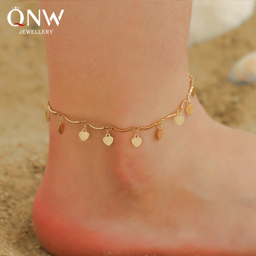 
Jinwen Jinwen European and American niche double-layer anklet Shambala diamond ball crystal anklet women's multi-layer simple alloy beach feet KC gold 3879