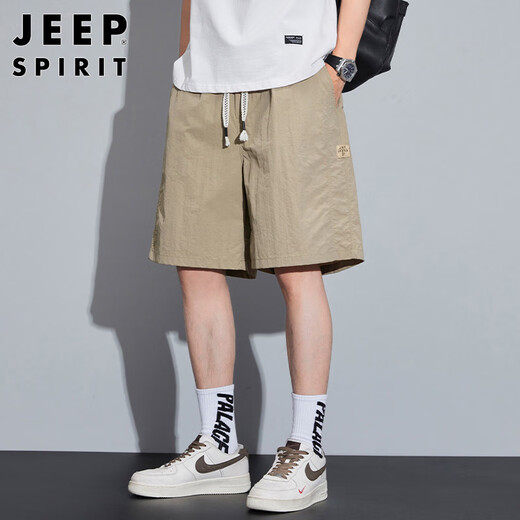 JEEP SPIRIT Jeep shorts men's summer ice silk thin medium pants men's high-end casual five-point pants American sports quick-drying pants