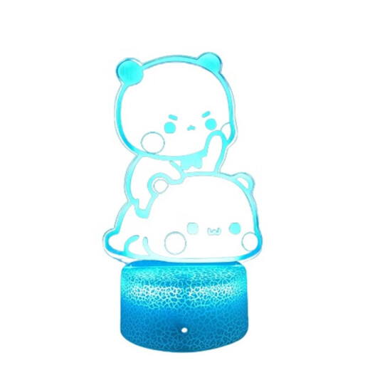 一二布布usb小夜灯led卡通动漫周边卧室可爱摆件景品生日礼物 3895 一二布布  两人拍照款 黑色7色触控款