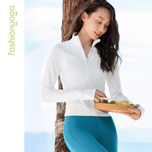 
Fan Sheng Yoga Running Fitness Clothes for Women Slim waist-length sleeve nude outdoor casual sports jacket FC12858 Sandalwood S