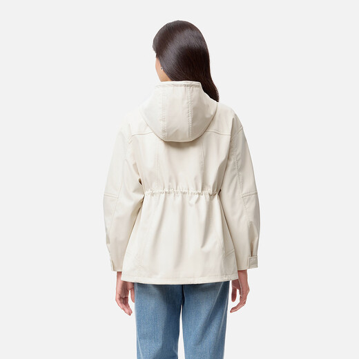 Kelaidier 2025 new autumn short coat women's waist thin medium and long casual windbreaker light orange yellow L