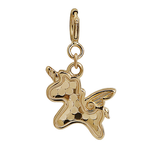Chuansen Jewelry Pure 18K Gold Exquisite Laser Pony Unicorn Pendant Small Tail Necklace Pendant Clavicle Pendant Light Gold Customized