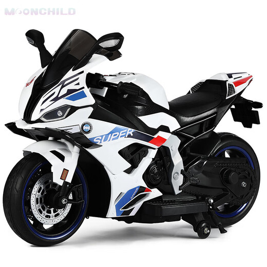 MOONCHILD high-end children's toy electric motorcycle, men's and women's toy battery car, can be used as a Christmas gift for children, red, high-end 12V12 Chaowei battery, soft seat EVA