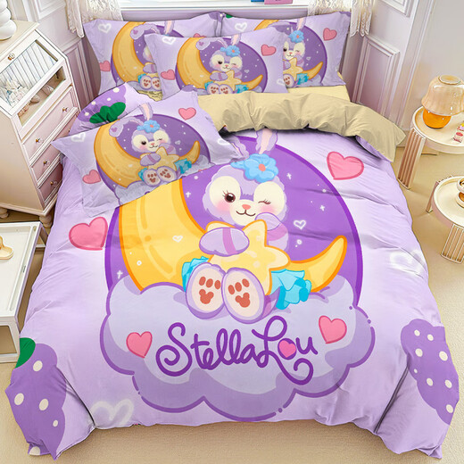 Disney (Disney) Neues hochwertiges Kinderbett vierteilige hautfreundliche und weiche Vier-Jahreszeiten-Drei-teilige Set für Schüler 3884V Bettblatt Single-Quilt-Abdeckung (180*220 cm)