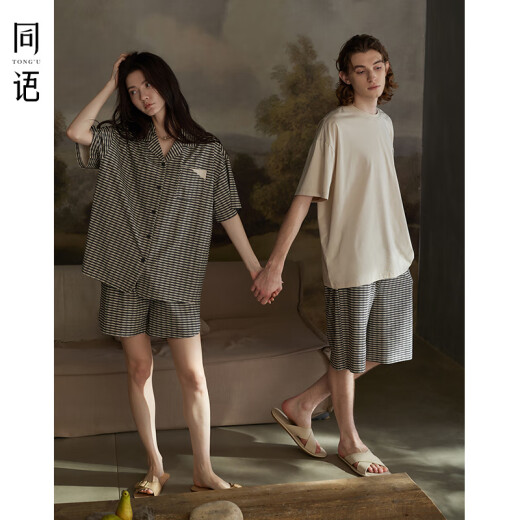 Neue coole Baumwollhauskleidung, kurzärmelige Shorts für Paare, eine für Männer und eine für Frauen, Frühling und Sommer, können Anzüge für Männer ausnutzen-Z3895 m 175xl Größe 175-183c Gewicht 14