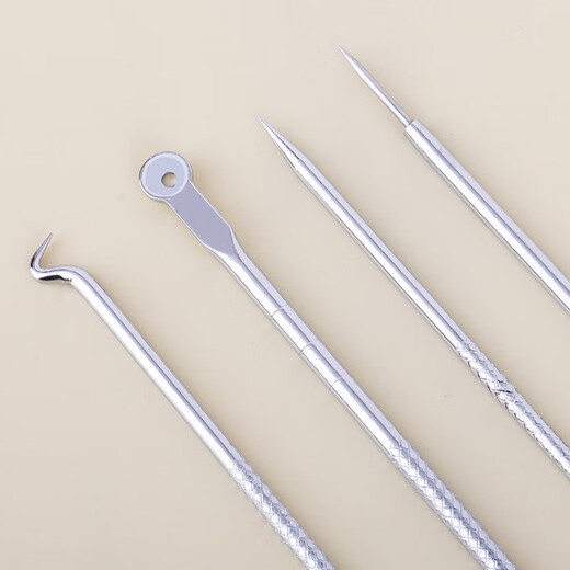 NOMe Acne Needle 4-piece Set Stainless Steel Acne Needle Beauty Makeup Tool Double-ended Acne Picking and Blackhead Acne Needle Set Boxed No. 3 Acne Needle Set 1 Piece Carefully Selected
