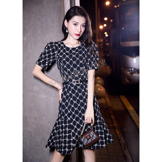 GUYN洋装晚礼服裙子平时可穿高端轻奢小众感气质小个子女装洋装 黑色短款 XS