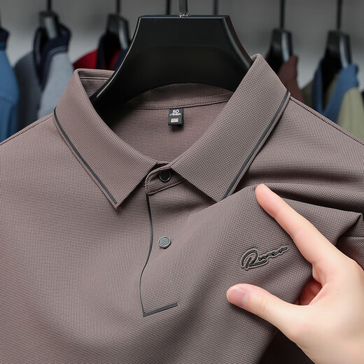 
GY goldlion 2025 waffle t-shirt men's long-sleeved autumn new casual business men's POLO shirt lapel dad zms-h3878-green M /48 suggestions (100-125) Jin[Jin equals 0.5 kg]