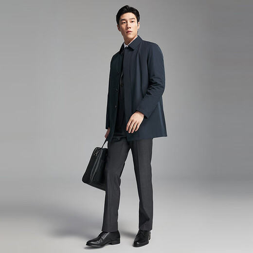 Youngor windbreaker men's high-quality polyester fiber down windbreaker business lapel classic inner zipper 2025 new product combination Navy VYYF419865FFA 2XL 185/104A (recommended 170-180Jin Jin equals 0.5 kg)