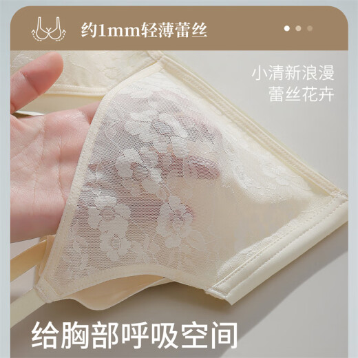 Yalu sexy lace beautiful back lingerie women's bra big bra 2025 new hottest women's summer thin style black L