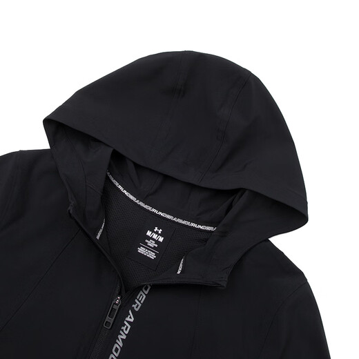 Under Armour Women's Clothing Summer New Sports Hooded Jacket Fitness Workout Running Comfortable Breathable Quick Drying Woven Jacket 1377043-002 L