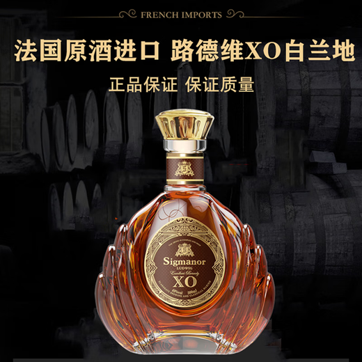路德维XO白兰地法国原酒酒汁进口 500mL 1瓶